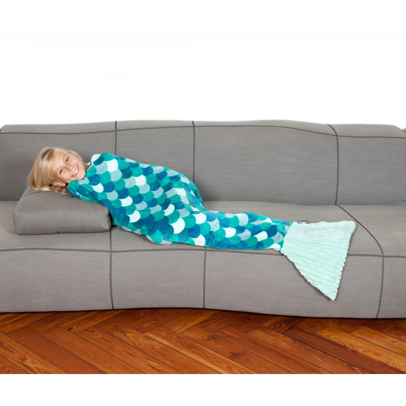 Kanguru The Sirena Kids Fleece mermaid blanket - Turquoise - كانغرو