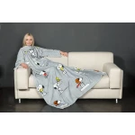 Kanguru Snoopy Fleece Blanket with Sleeves Comfortable Wearable Blanket 140x210cm Gift Box - KANGURU