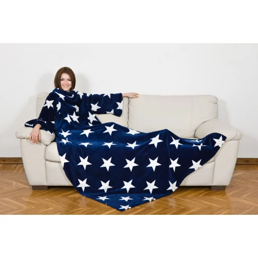 KANGURU Deluxe STARS Fleece Blanket With Sleeves KANGURU Deluxe STARS Fleece Blanket With Sleeves