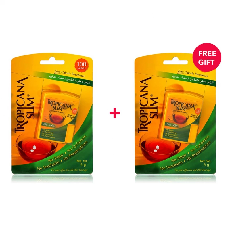 Tropicana Slim Zero Calorie Tablet 100 - White Friday Offer - Buy 1 Get 1 Free - تروبيكانا سليم