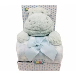 Nova blanket with hippo toy mint 75x100cm single - Nova Home