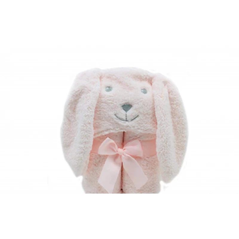 Hooded Towel Blanket (75x100 cm)-Color: Pink - Nova Home