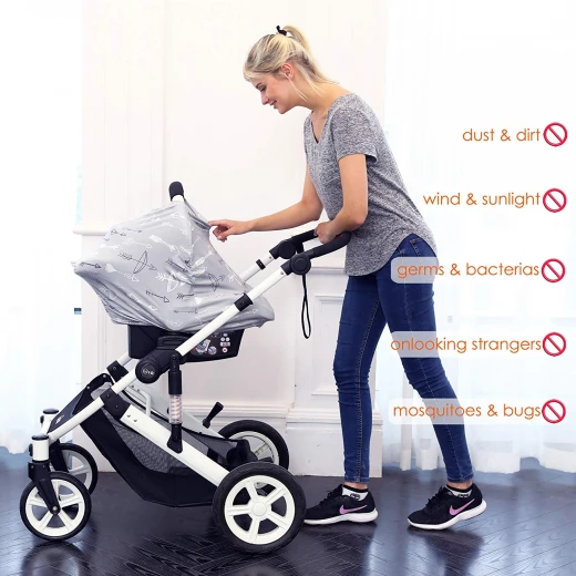 Hicoco Nursing Cover Carseat Canopy - Baby Breastfeeding Cover - هيكوكو - Image 6