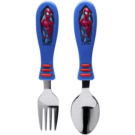 Zak Design Spider-Man Easy Grip Flatware 2 Pieces Zak Design Spider-Man Easy Grip Flatware 2 Pieces