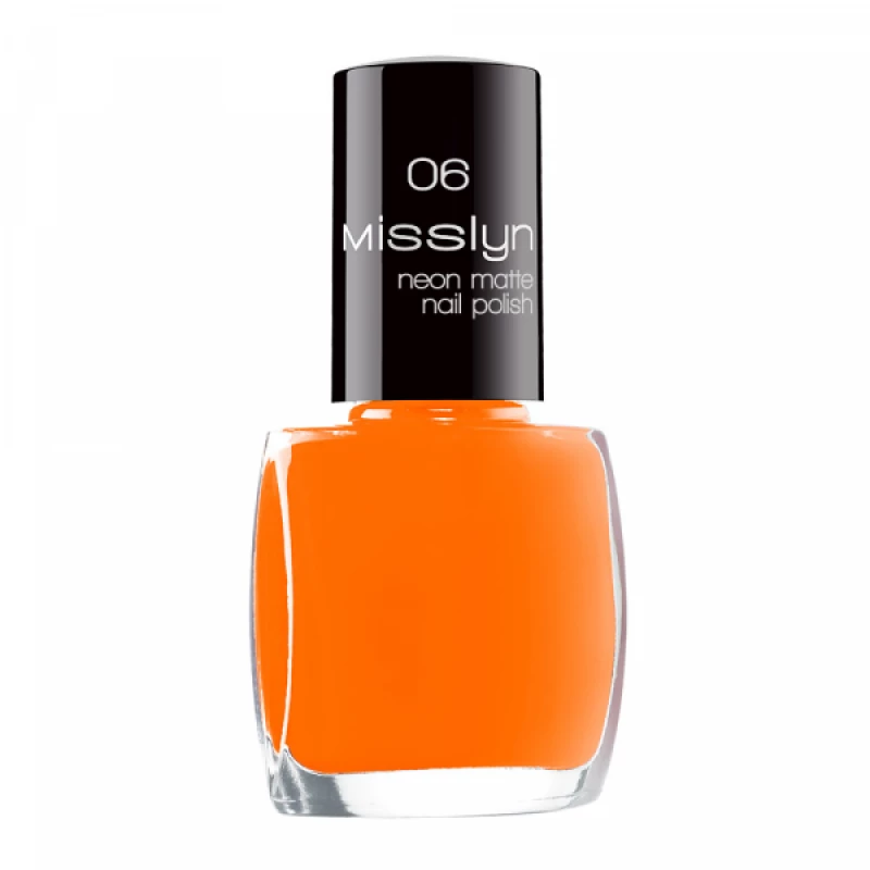Misslyn Neon Matte Nail Polish 06 Volcanic Summer Manicure Long Lasting Color for Parties - Misslyn