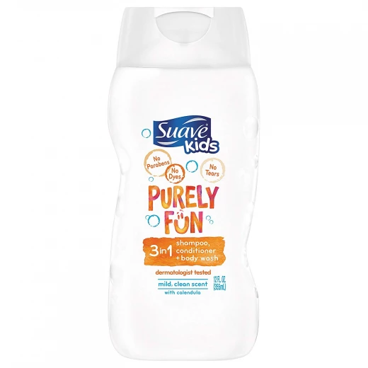 Suave Kids 3 in 1 Shampoo Conditioner Body Wash, Purely Fun Moisturizing, 355 ml Suave Kids 3 in 1 Shampoo Conditioner Body Wash, Purely Fun Moisturizing, 355 ml