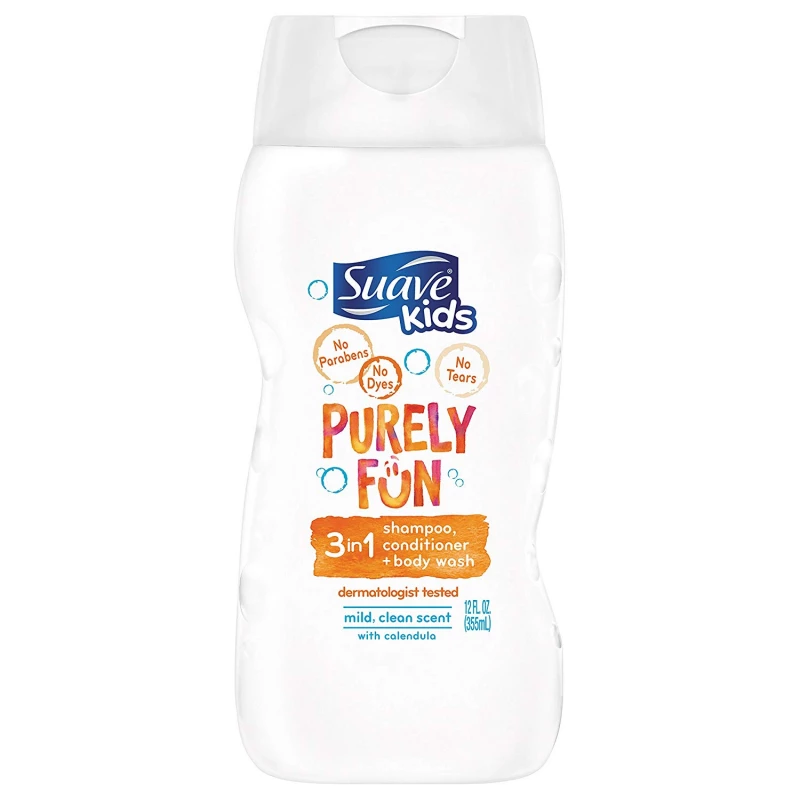 Suave Kids 3 in 1 Shampoo Conditioner Body Wash, Purely Fun Moisturizing, 355 ml - سويف كيدز