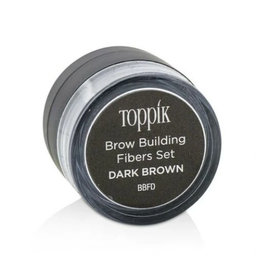 Toppik Dark Brown Brow Building Fibers Kit for Fuller Eyebrows: Conditioning Wax and Brush Set for Natural Definition - Toppik - Image 3
