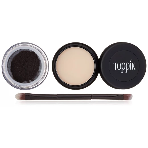 Toppik Dark Brown Brow Building Fibers Kit for Fuller Eyebrows: Conditioning Wax and Brush Set for Natural Definition - Toppik - Image 4