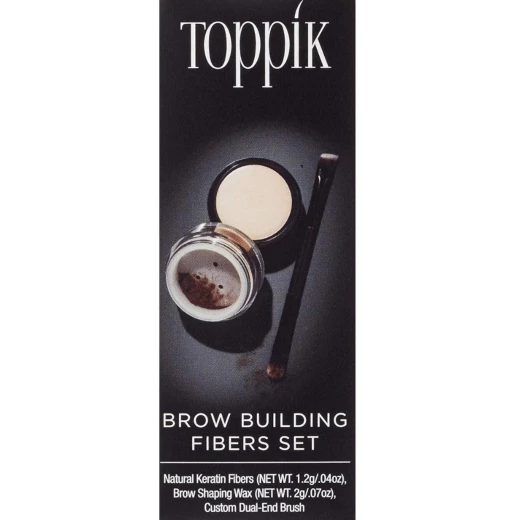 Toppik Dark Brown Brow Building Fibers Kit for Fuller Eyebrows: Conditioning Wax and Brush Set for Natural Definition - Toppik - Image 6