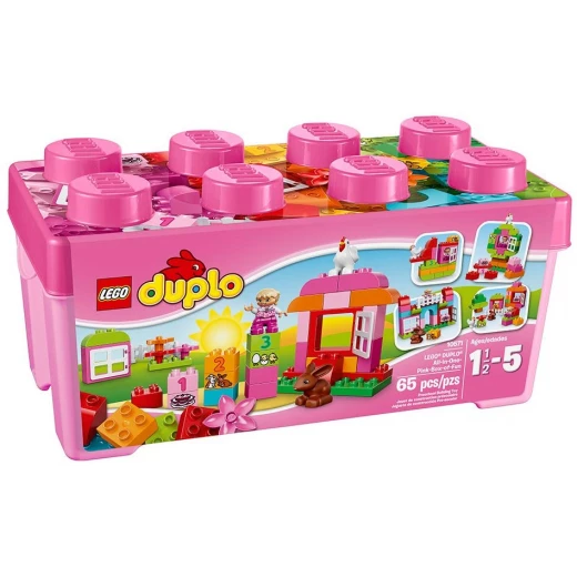 Lego DUPLO® All-in-One-Pink-Box-of-Fun 65 Pieces Lego DUPLO® All-in-One-Pink-Box-of-Fun 65 Pieces