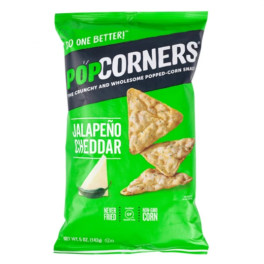 Popcorners Jalapeno Cheddar Popped Corn Snacks, Gluten Free, 142 gr