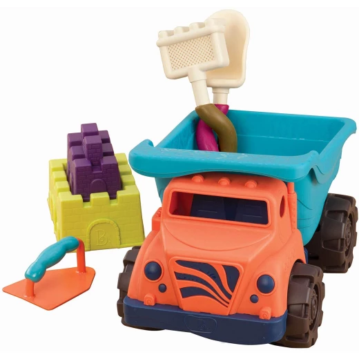 B. Toys – Coastal Cruiser – 15” Toy Dump Truck with 5 Funky Sand Toys for Kids B. Toys – Coastal Cruiser – 15” Toy Dump Truck with 5 Funky Sand Toys for Kids