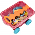 B. toys – Wavy-Wagon – Travel Beach Buggy (Red) with 11 Funky Sand Toys - بي. تويز