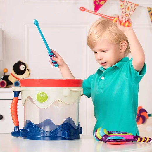 B. toys – Drumroll Please – 7 Musical Instruments Toy Drum Kit for Kids 18 months + (7-Pcs) - بي. تويز - Image 2
