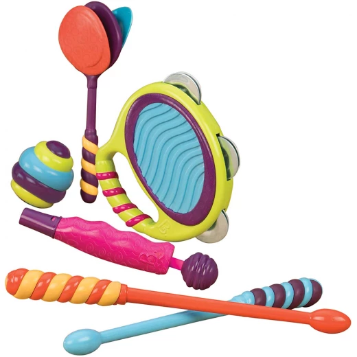 B. toys – Drumroll Please – 7 Musical Instruments Toy Drum Kit for Kids 18 months + (7-Pcs) - بي. تويز - Image 3