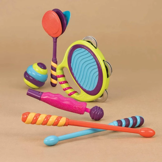 B. toys – Drumroll Please – 7 Musical Instruments Toy Drum Kit for Kids 18 months + (7-Pcs) - بي. تويز - Image 5
