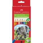 Faber castell- jumbo Triangular colored pencils- 10 - فابر كاستل