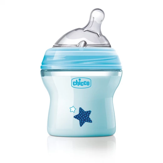 Chicco BIBERON NATURAL FEELING LIGHT BLUE 0M + 150ML - تشيكو - Image 2
