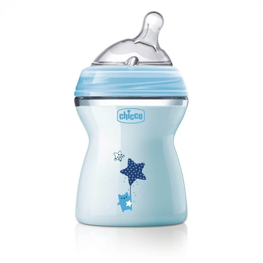 Chicco Natural Feeling Bottle 2m + 250ml Blue - تشيكو - Image 2