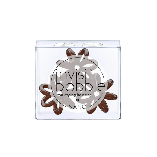 Invisibobble Nano Hair Styling Ring, with Strong Grip, Non-soaking, High Wearing Comfort Updo Tool- Pretzel Brown (Pack of 3) - انفيزبوبل - Image 2