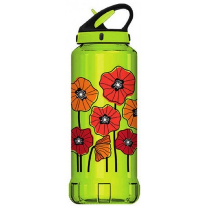 Cool Gear Plastic Rigid Printed Water Bottle - Green, 0.7L - كول جير