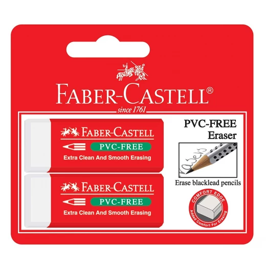Faber- Castell  PVC Free Eraser White (2pc)