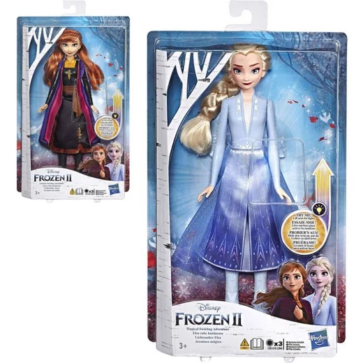 Disney- Frozen Doll ELSA and ANNA With Bright Dress, Assortment Disney- Frozen Doll ELSA and ANNA With Bright Dress, Assortment