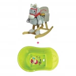 ababy Wooden Horse Offer - Buy One Wooden Horse and get Farlin - Baby Bath for FREE - فارلين