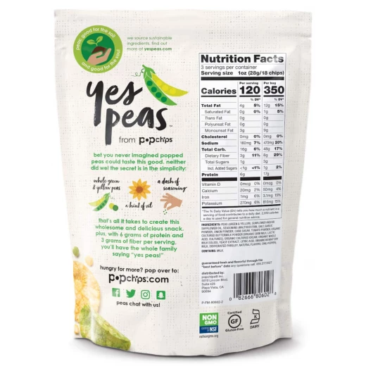 POP Chips Peas Ranch 85g - بوب شيبس - Image 2