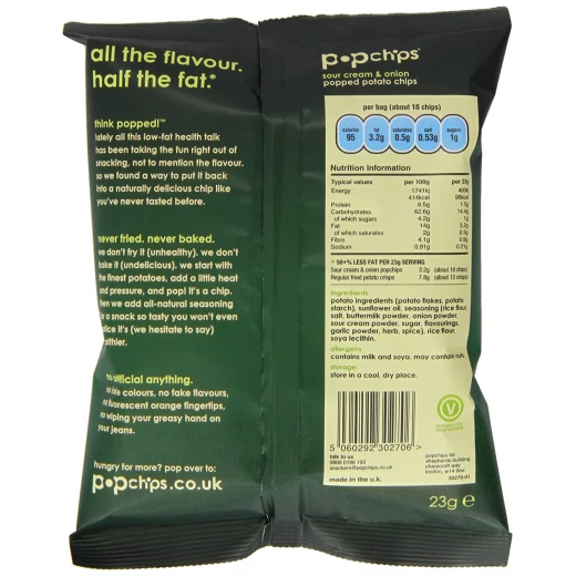 POP Chips Sour Cream & Onion Potato 23g - بوب شيبس - Image 2