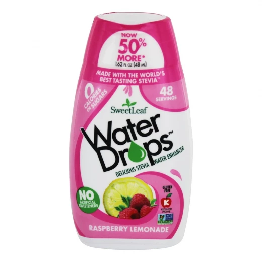 SweetLeaf Water Enhancer Raspberry Lemon Drops 48ml Zero Calories, No Sugar, Stevia Sweetened, 48 Servings SweetLeaf Water Enhancer Raspberry Lemon Drops 48ml Zero Calories, No Sugar, Stevia Sweetened, 48 Servings