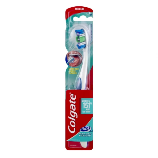 Medium Tongue Clean 360 فرشاة أسنان كولجيت Medium Tongue Clean 360 فرشاة أسنان كولجيت