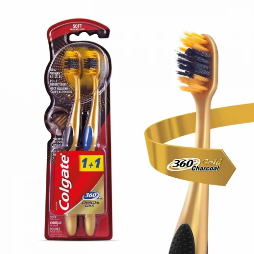 Tooth Brush Charcoal Gold 360 ( 1 + 1 Free ) Tooth Brush Charcoal Gold 360 ( 1 + 1 Free )