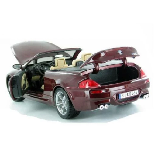 Maisto 1:18 BMW M6 E64 Convertible Burgundy Diecast Model Car, Assorted - مايستو - Image 4