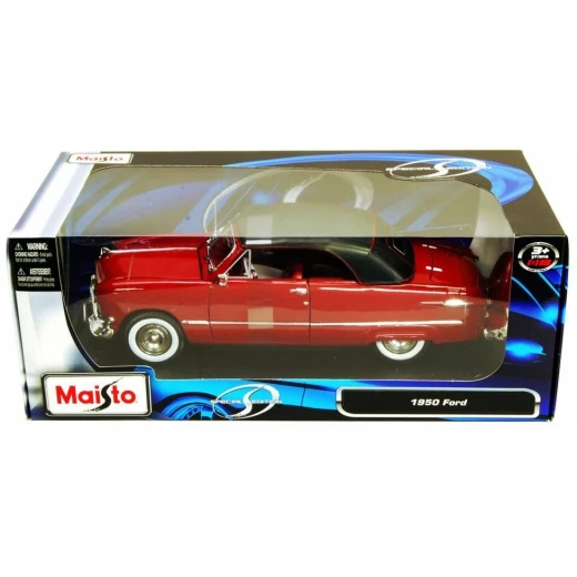 Maisto 1950 Ford Convertible, Red - 1/18 Scale Diecast Model Toy Car - مايستو - Image 3