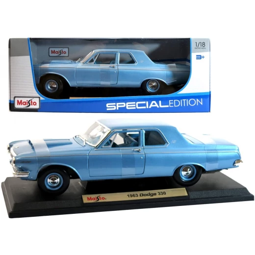 Maisto Dodge 330 1963 Blue 1/18 Diecast Model Car Maisto Dodge 330 1963 Blue 1/18 Diecast Model Car