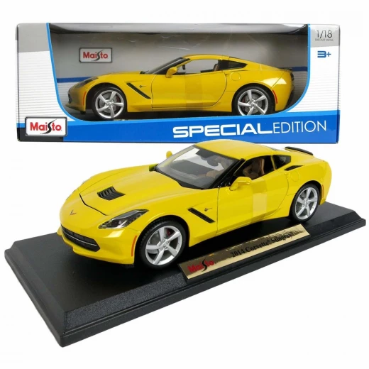 Maisto Chevy Corvette, Yellow - 1/18 Scale Diecast Model Toy Car Maisto Chevy Corvette, Yellow - 1/18 Scale Diecast Model Toy Car