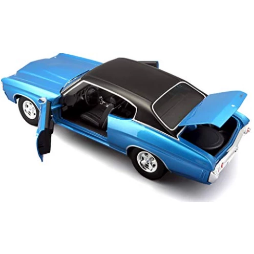 Maisto 1971 Chevrolet Chevelle SS 454 Blue 1/18 Diecast Model Car, Assorted - مايستو - Image 2