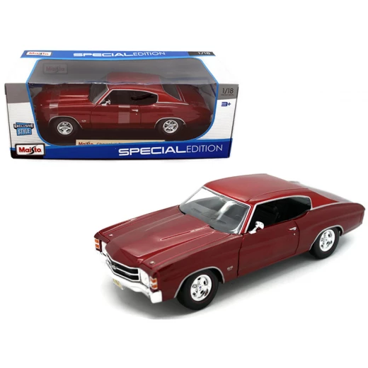 Maisto 1971 Chevrolet Chevelle SS 454 Blue 1/18 Diecast Model Car, Assorted - مايستو - Image 3