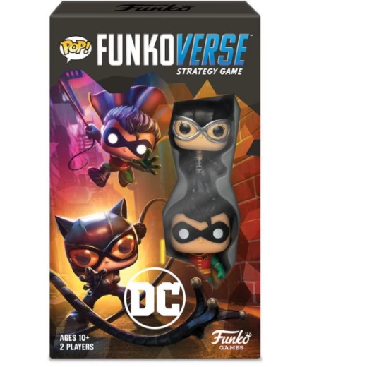 لعبة لوحية استراتيجية Funko Pop! Funkoverse DC Comics 2 Pack رقم 101 تتميز بباتمان وهارلي كوين، لعبة قابلة للتجميع لعبة لوحية استراتيجية Funko Pop! Funkoverse DC Comics 2 Pack رقم 101 تتميز بباتمان وهارلي كوين، لعبة قابلة للتجميع
