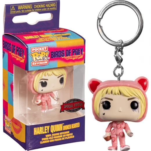 Funko Pocket Pop! DC Comics Birds Of Prey Harley Quinn Broken Hearted Vinyl Keychain Funko Pocket Pop! DC Comics Birds Of Prey Harley Quinn Broken Hearted Vinyl Keychain