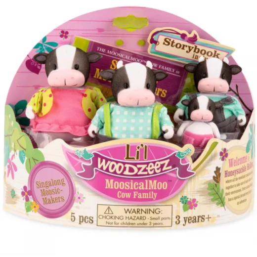 Li'l Woodzeez The Moosical Moo Cow Family with storybook Li'l Woodzeez The Moosical Moo Cow Family with storybook