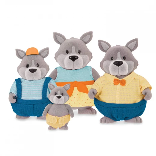 Li'l Woodzeez The GrayPaws Wolf Family with storybook Li'l Woodzeez The GrayPaws Wolf Family with storybook