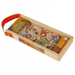 QISIWEI 28 Piece Wooden Magnetic Cutout Stickers, English Letters