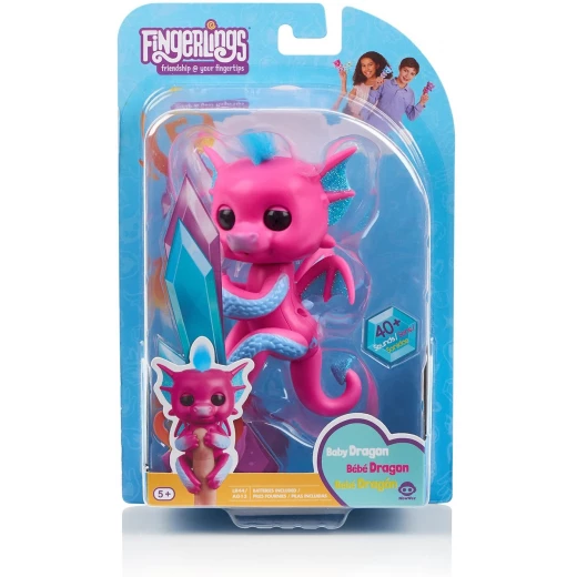 Fingerlings - Glitter Dragon - Sandy (Pink with Blue) - Interactive Baby Collectible Pet Fingerlings - Glitter Dragon - Sandy (Pink with Blue) - Interactive Baby Collectible Pet
