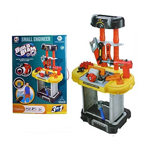 3 in 1 Small Engineer Build Beam Workshop Playset with Travel Luggage Trolley for Kids - Image 6