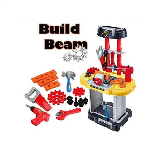 3 in 1 Small Engineer Build Beam Workshop Playset with Travel Luggage Trolley for Kids - Image 2