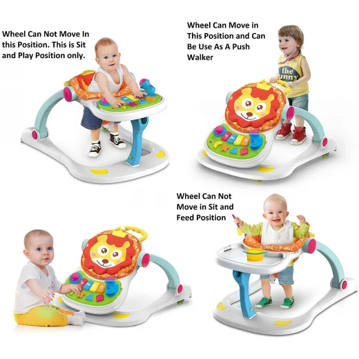 4 In 1 Multi Functional Baby Entertainment Musical Play to Walk Baby Push Walker - Image 4