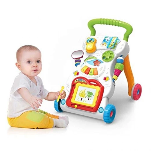 ICW Multifunctional Baby Sit-to-stand Plastic Music Walker (Multicolour) - Image 2